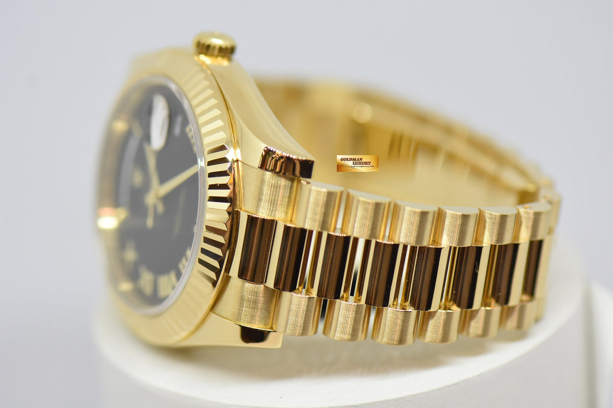 [SOLD] ROLEX OYSTER PERPETUAL DAY-DATE II 18K YELLOW GOLD 41mm PRESIDENT BRACELET BLACK DIAL AUTOMATIC 218238 (LNIB)