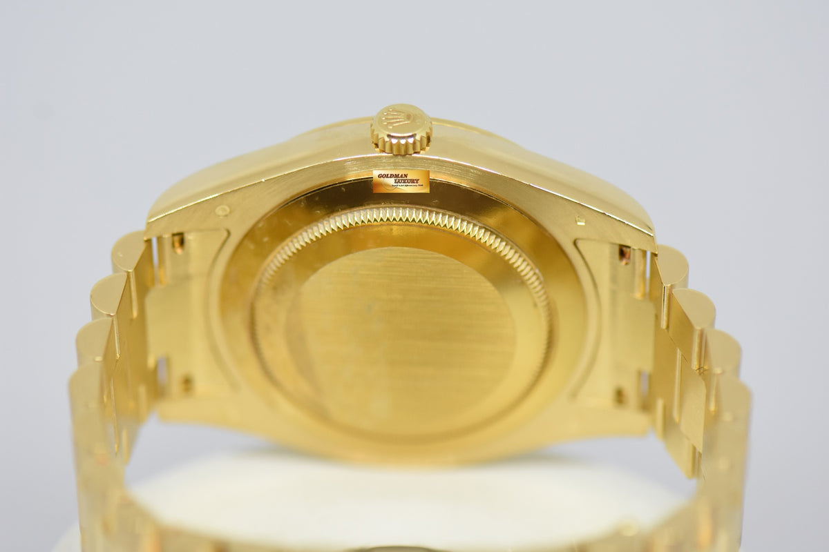 [SOLD] ROLEX OYSTER PERPETUAL DAY-DATE II 18K YELLOW GOLD 41mm PRESIDENT BRACELET BLACK DIAL AUTOMATIC 218238 (LNIB)