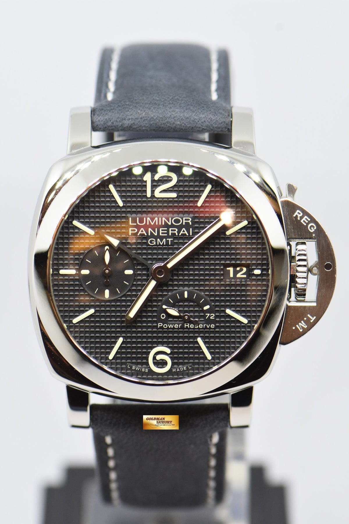 [SOLD] PANERAI LUMINOR 1950 42mm GMT POWER RESERVE P.9002 AUTOMATIC PAM 537 (MINT)