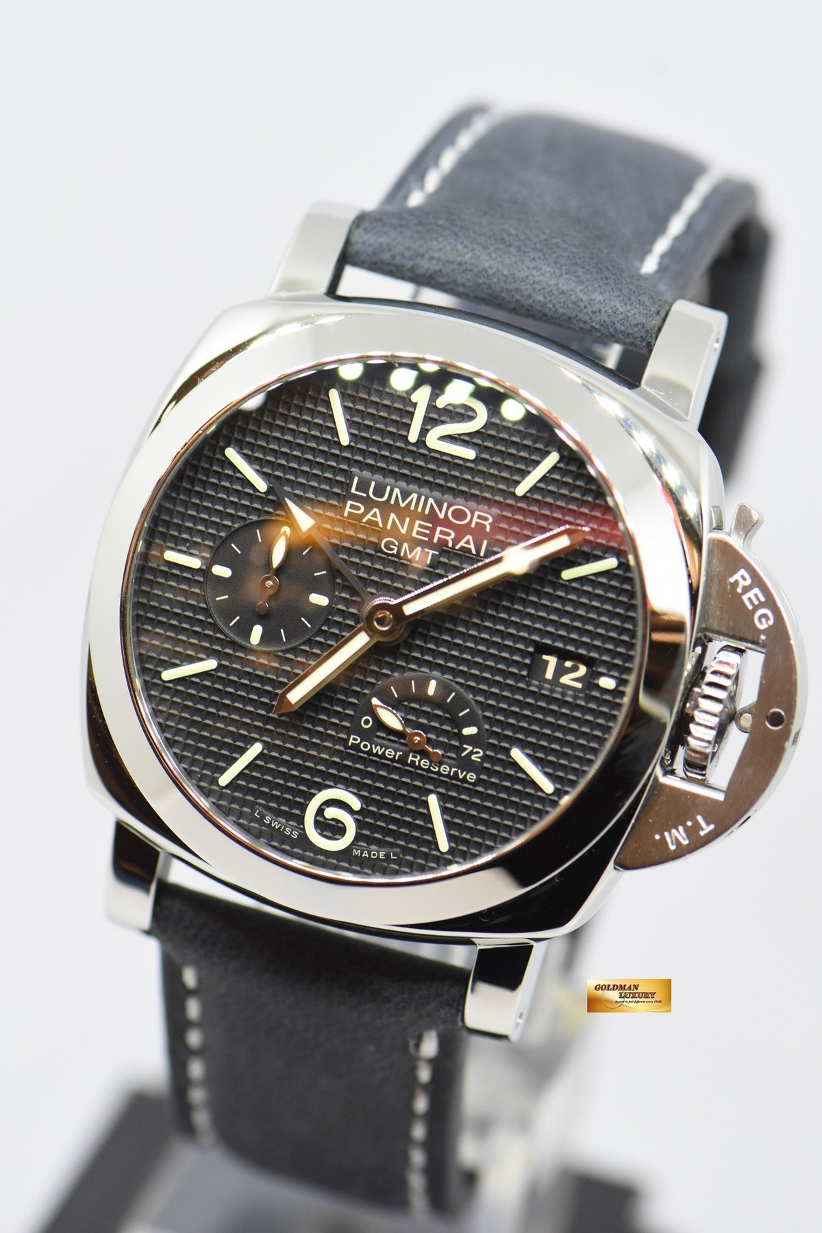 [SOLD] PANERAI LUMINOR 1950 42mm GMT POWER RESERVE P.9002 AUTOMATIC PAM 537 (MINT)