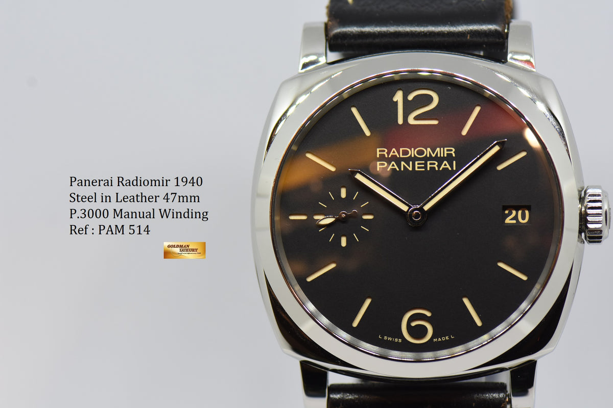 [SOLD] PANERAI RADIOMIR 1940 CASE 47mm P.3000 MANUAL WINDING PAM 514 (MINT)