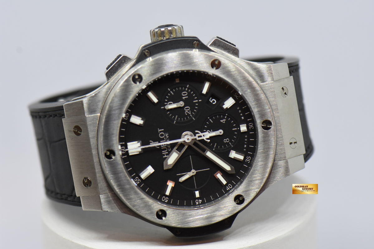 [SOLD] HUBLOT BIG BANG CHRONOGRAPH 44mm STEEL BEZEL IN RUBBER STRAP 301.SX.1170.RX AUTOMATIC (NEAR MINT)