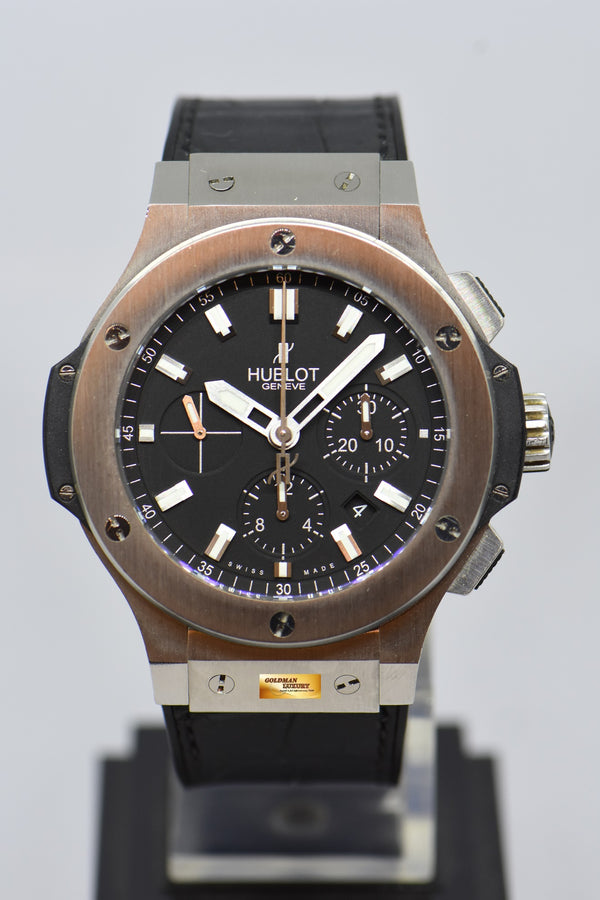 [SOLD] HUBLOT BIG BANG CHRONOGRAPH 44mm STEEL BEZEL IN RUBBER STRAP 301.SX.1170.RX AUTOMATIC (NEAR MINT)