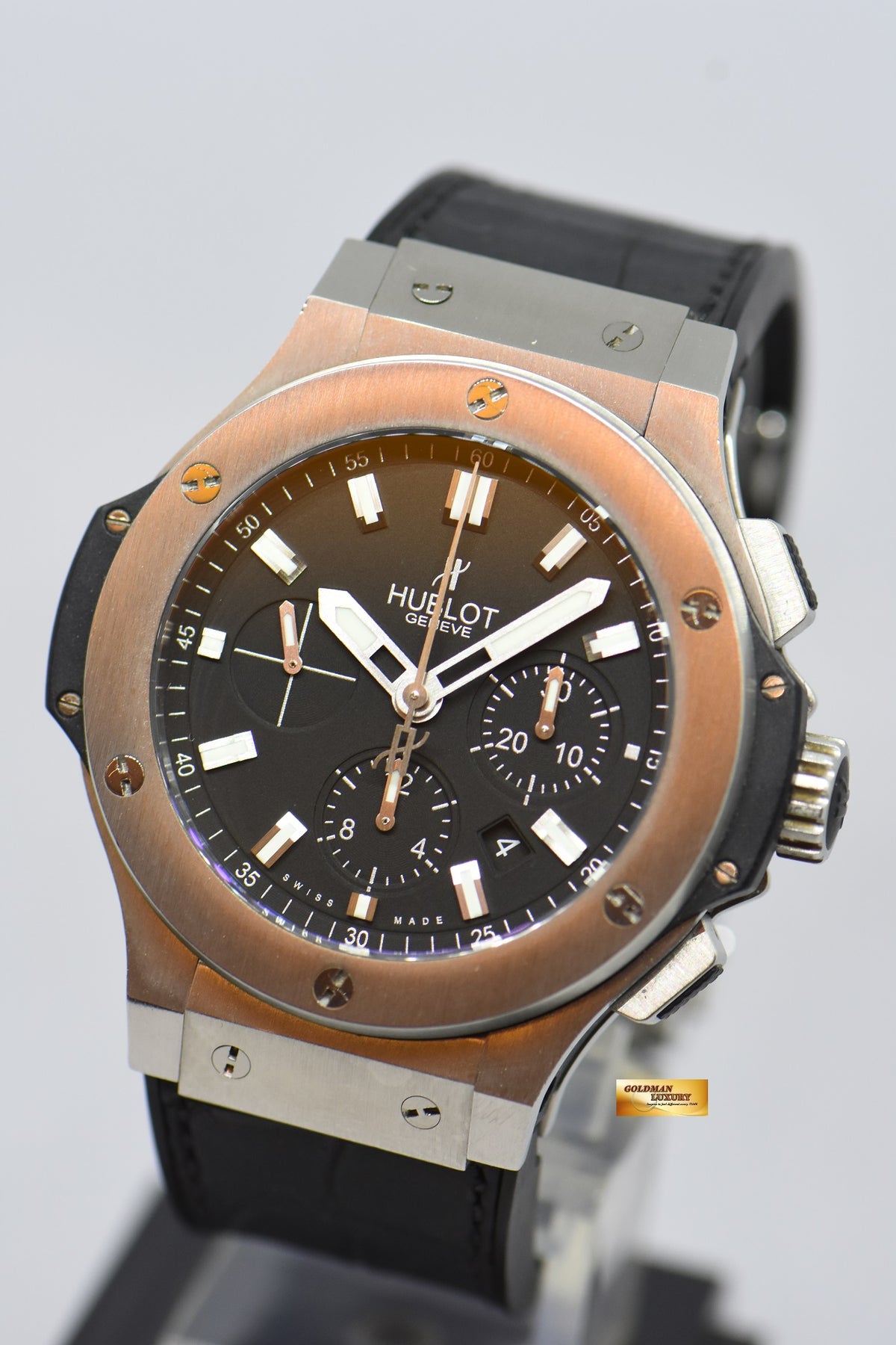 [SOLD] HUBLOT BIG BANG CHRONOGRAPH 44mm STEEL BEZEL IN RUBBER STRAP 301.SX.1170.RX AUTOMATIC (NEAR MINT)