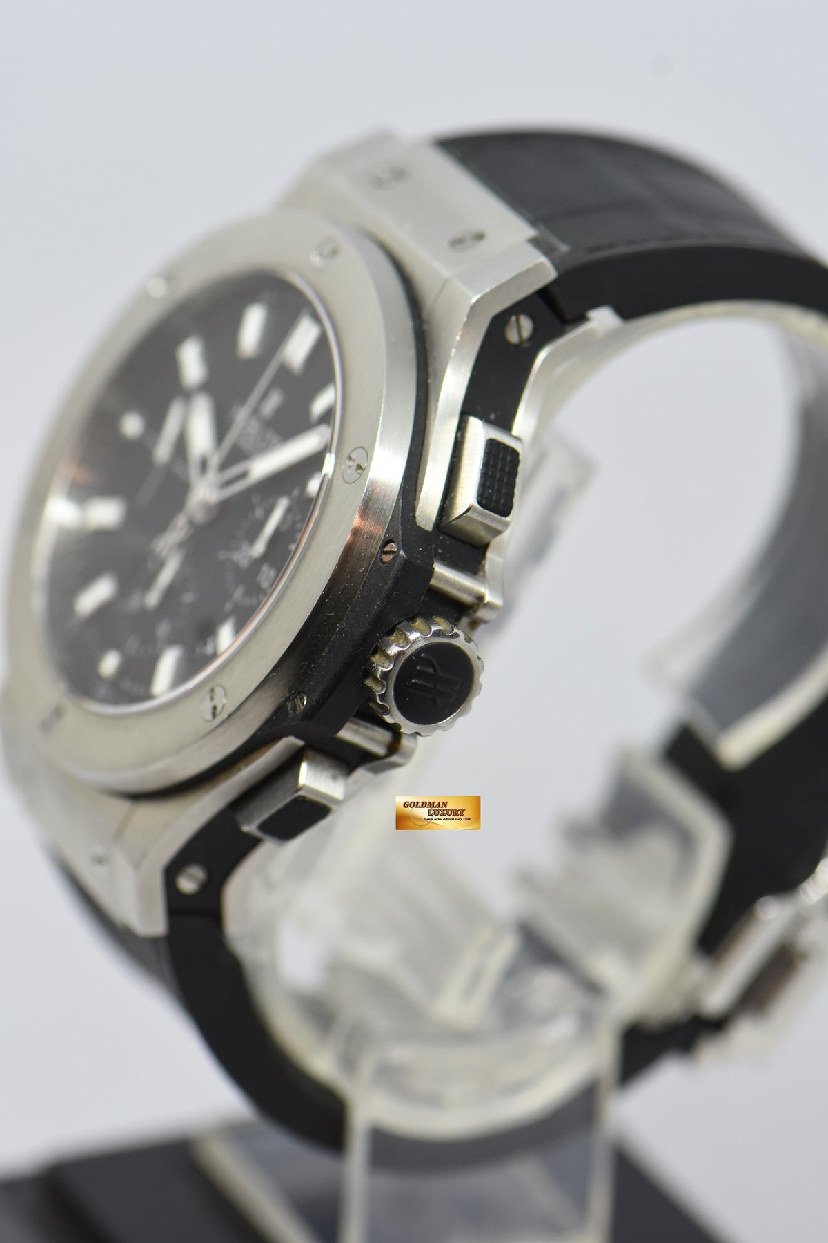 [SOLD] HUBLOT BIG BANG CHRONOGRAPH 44mm STEEL BEZEL IN RUBBER STRAP 301.SX.1170.RX AUTOMATIC (NEAR MINT)