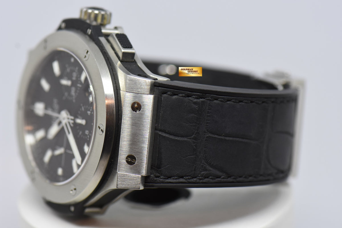 [SOLD] HUBLOT BIG BANG CHRONOGRAPH 44mm STEEL BEZEL IN RUBBER STRAP 301.SX.1170.RX AUTOMATIC (NEAR MINT)