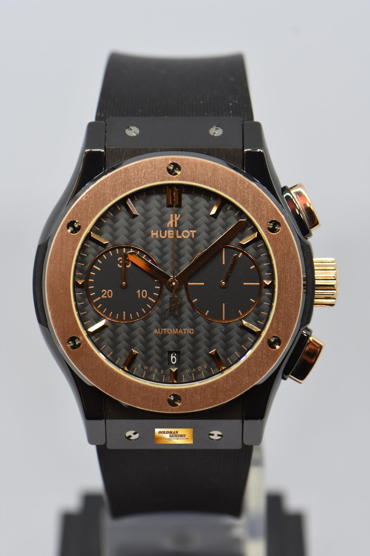 [SOLD] HUBLOT CLASSIC FUSION BLACK MAGIC CHRONOGRAPH 45mm CERAMIC IN RUBBER 521.CO.1781.RX AUTOMATIC (NEAR MINT)