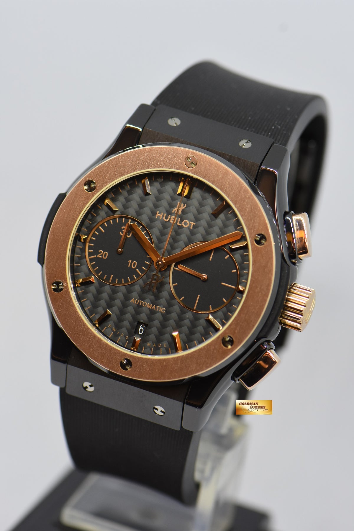 [SOLD] HUBLOT CLASSIC FUSION BLACK MAGIC CHRONOGRAPH 45mm CERAMIC IN RUBBER 521.CO.1781.RX AUTOMATIC (NEAR MINT)