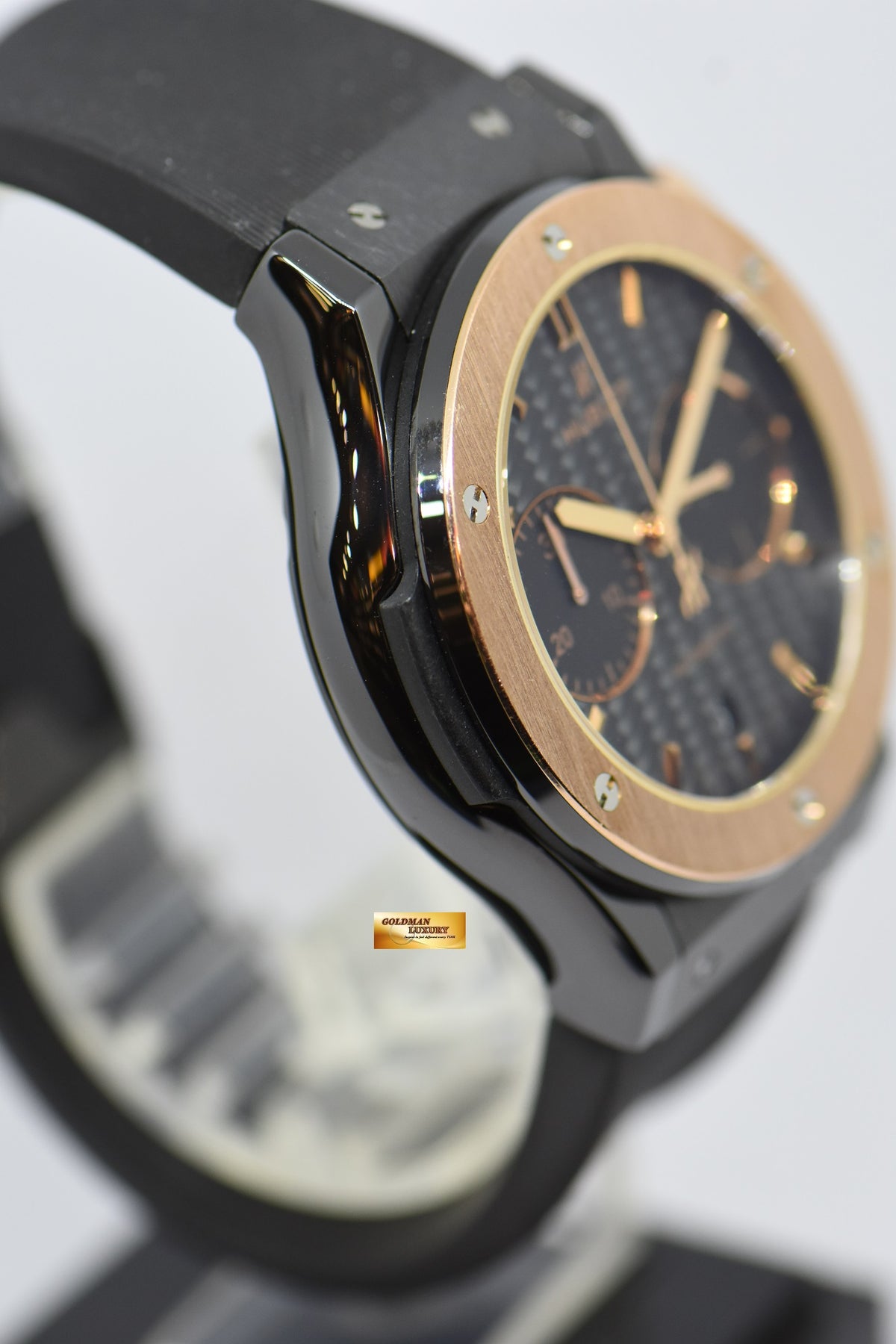 [SOLD] HUBLOT CLASSIC FUSION BLACK MAGIC CHRONOGRAPH 45mm CERAMIC IN RUBBER 521.CO.1781.RX AUTOMATIC (NEAR MINT)