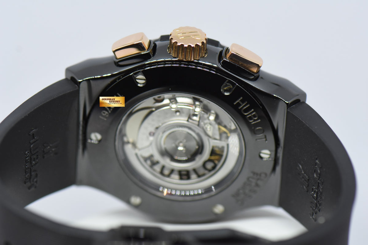 [SOLD] HUBLOT CLASSIC FUSION BLACK MAGIC CHRONOGRAPH 45mm CERAMIC IN RUBBER 521.CO.1781.RX AUTOMATIC (NEAR MINT)