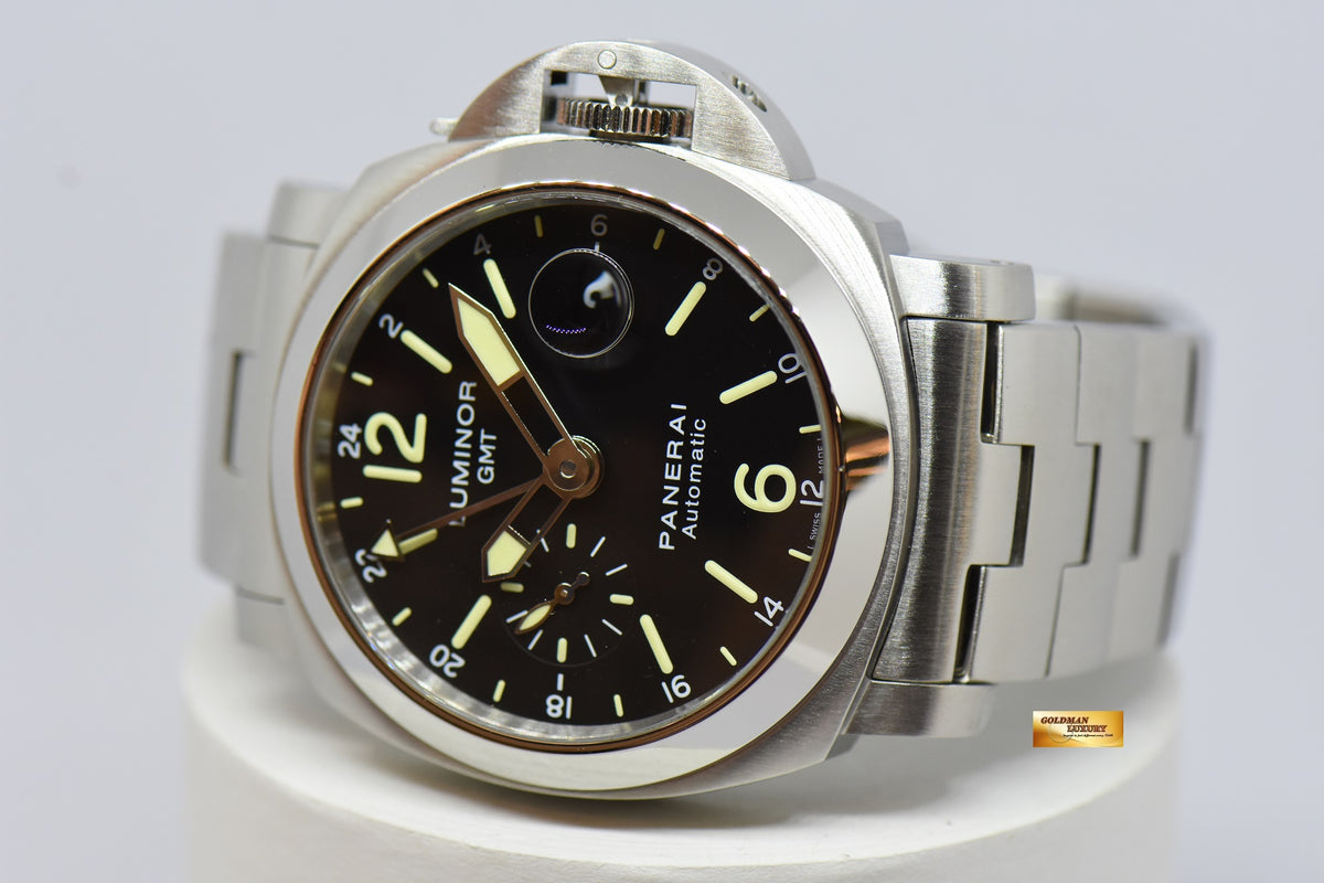[SOLD] PANERAI LUMINOR GMT 44mm STEEL IN BRACELET AUTOMATIC PAM 297 (MINT)