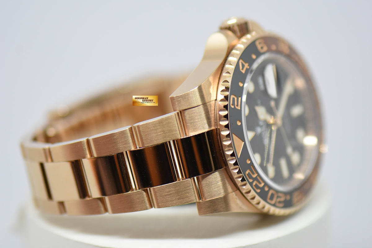[SOLD] ROLEX OYSTER PERPETUAL GMT-MASTER II “ROOT BEER” EVEROSE GOLD IN BRACELET 126715CHNR (LNIB)