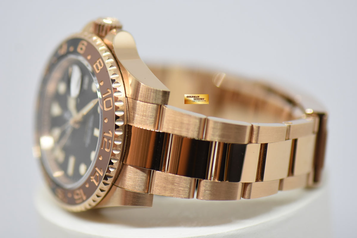 [SOLD] ROLEX OYSTER PERPETUAL GMT-MASTER II “ROOT BEER” EVEROSE GOLD IN BRACELET 126715CHNR (LNIB)