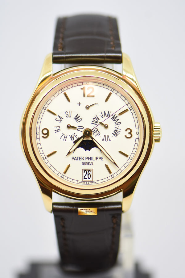 [SOLD] PATEK PHILIPPE COMPLICATIONS ANNUAL CALENDAR MOON-PHASE w/ POWER RESERVE 18K YELLOW GOLD AUTOMATIC 5146J (MINT)