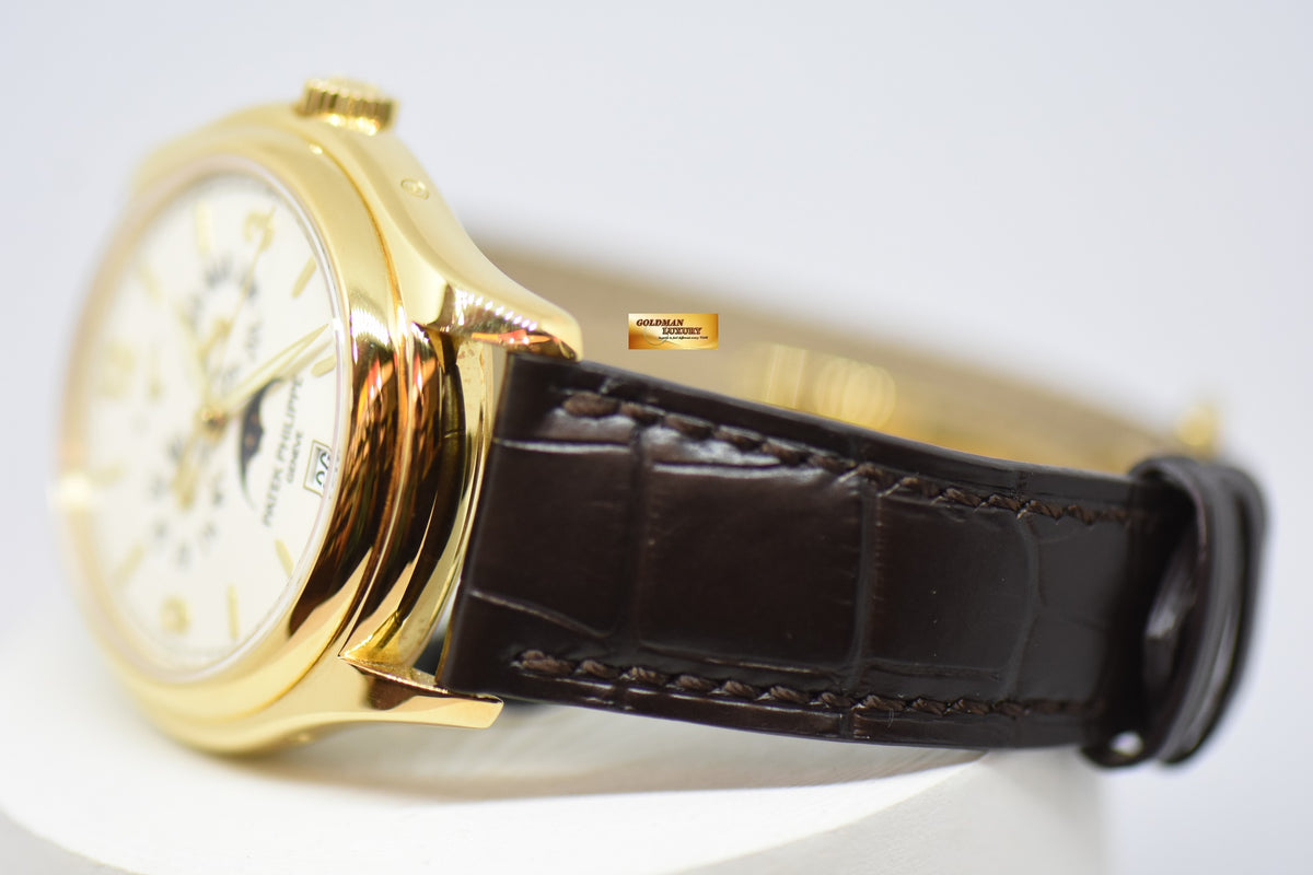 [SOLD] PATEK PHILIPPE COMPLICATIONS ANNUAL CALENDAR MOON-PHASE w/ POWER RESERVE 18K YELLOW GOLD AUTOMATIC 5146J (MINT)