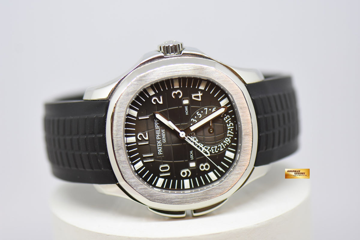 [SOLD] PATEK PHILIPPE AQUANAUT TRAVEL TIME 40mm STEEL IN RUBBER 5164A AUTOMATIC (MINT)