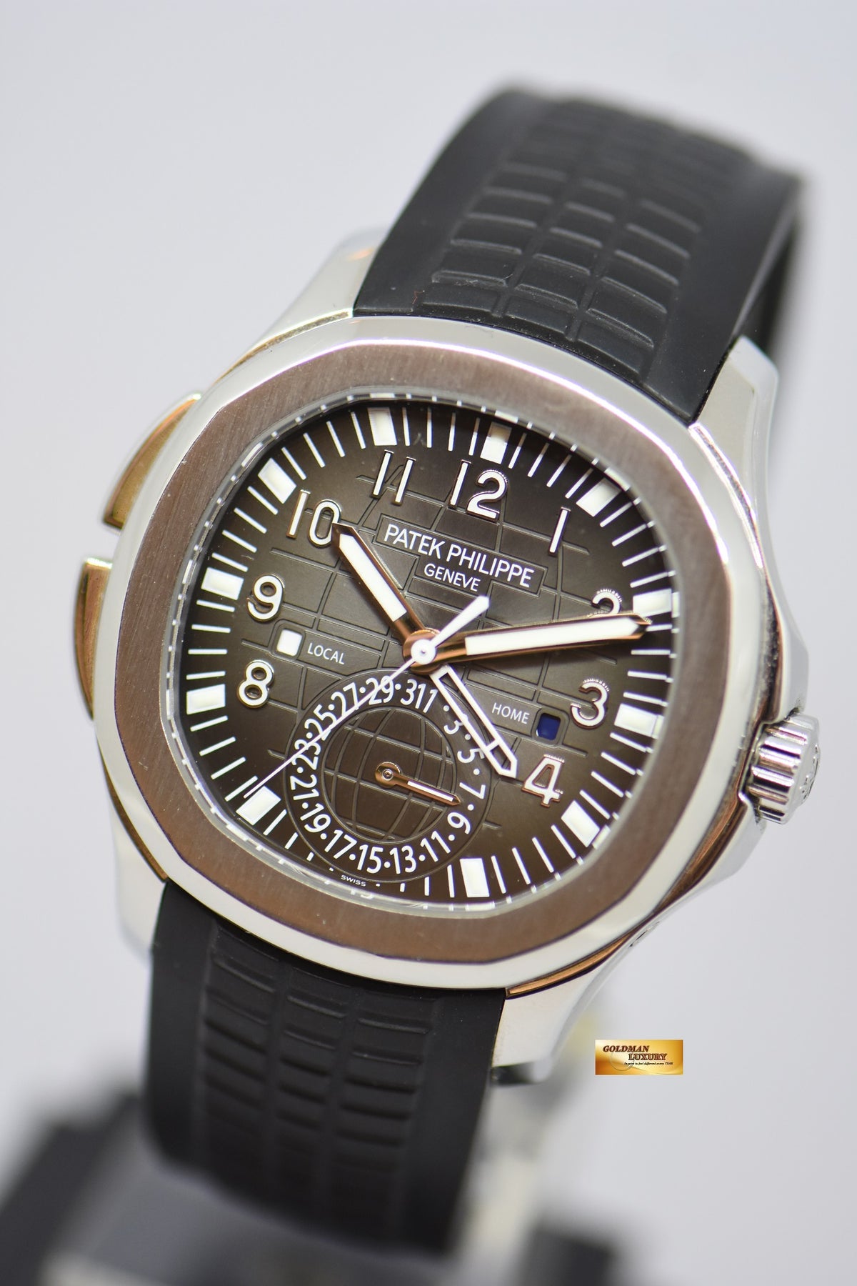 [SOLD] PATEK PHILIPPE AQUANAUT TRAVEL TIME 40mm STEEL IN RUBBER 5164A AUTOMATIC (MINT)