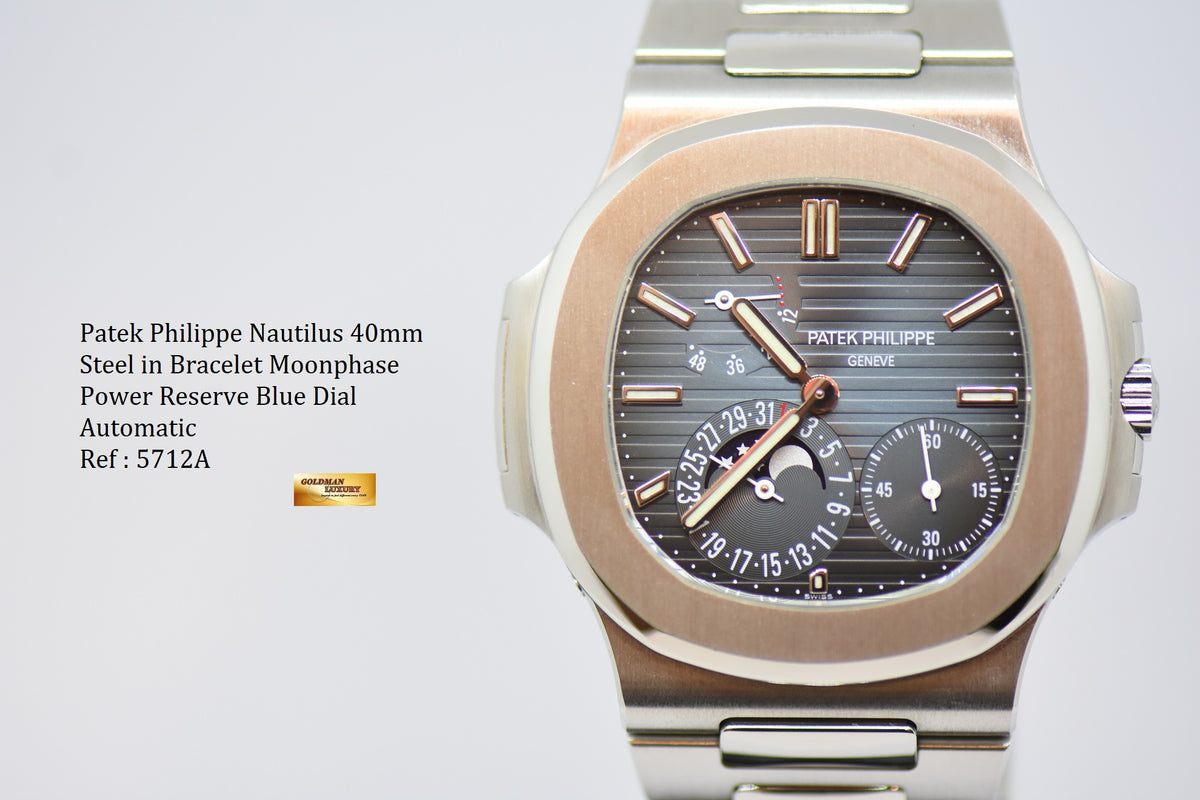 [SOLD] PATEK PHILIPPE NAUTILUS MOONPHASE POWER RESERVE IN STEEL 5712/1A (MINT)