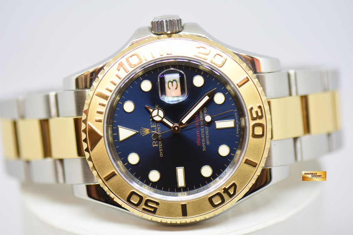 [SOLD] ROLEX OYSTER PERPETUAL YACHT-MASTER 40mm HALF-GOLD BLUE DIAL 16623 (MINT)
