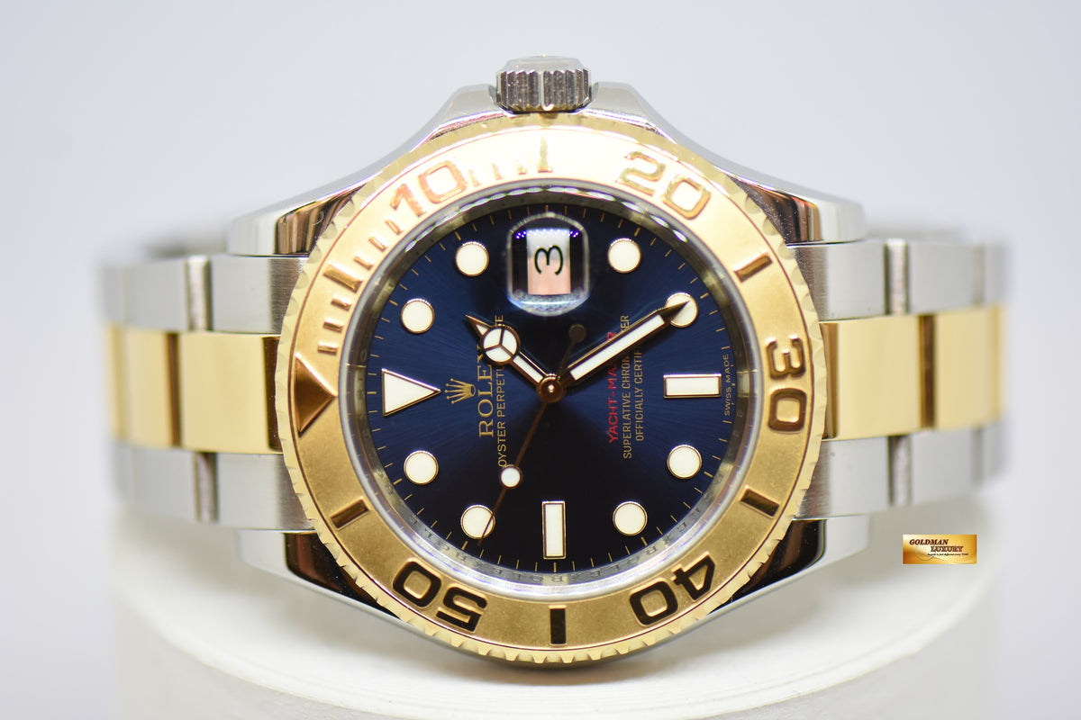 [SOLD] ROLEX OYSTER PERPETUAL YACHT-MASTER 40mm HALF-GOLD BLUE DIAL 16623 (MINT)