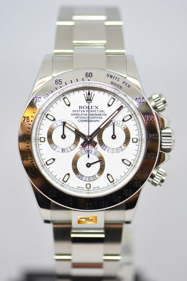 [SOLD] ROLEX OYSTER PERPETUAL DAYTONA STEEL IN BRACELET WHITE 116520 (MINT)