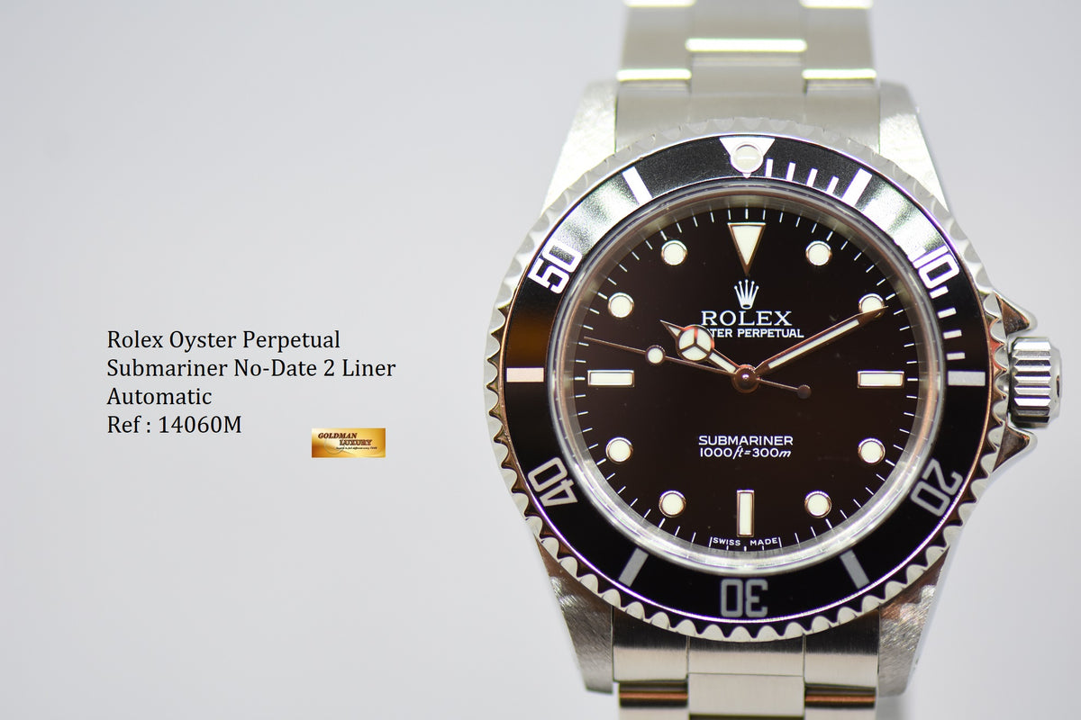 [SOLD] ROLEX OYSTER SUBMARINER NO DATE 2-LINERS 14060M (MINT)