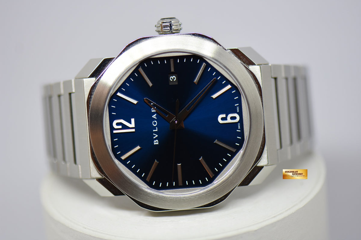 [SOLD] BVLGARI OCTO ROMA STEEL IN BRACELET BLUE DIAL OC41S AUTOMATIC (MINT)