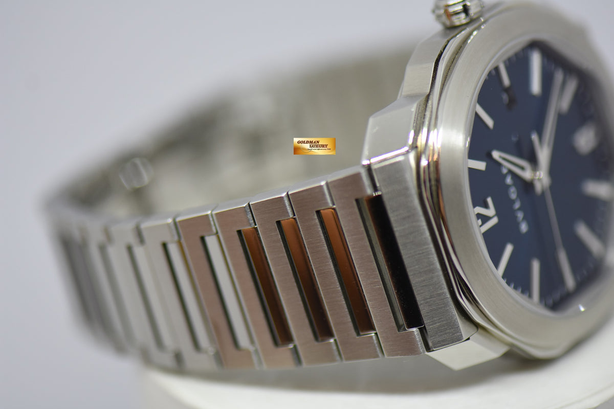 [SOLD] BVLGARI OCTO ROMA STEEL IN BRACELET BLUE DIAL OC41S AUTOMATIC (MINT)