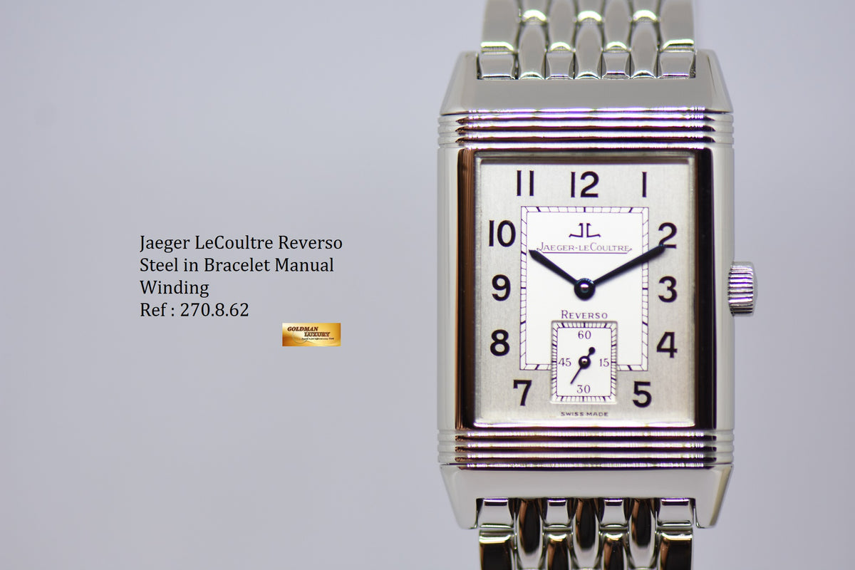 [SOLD] JLC REVERSO GRANDE TAILLE STEEL IN BRACELET MANUAL WINDING 270.8.62 (MINT)