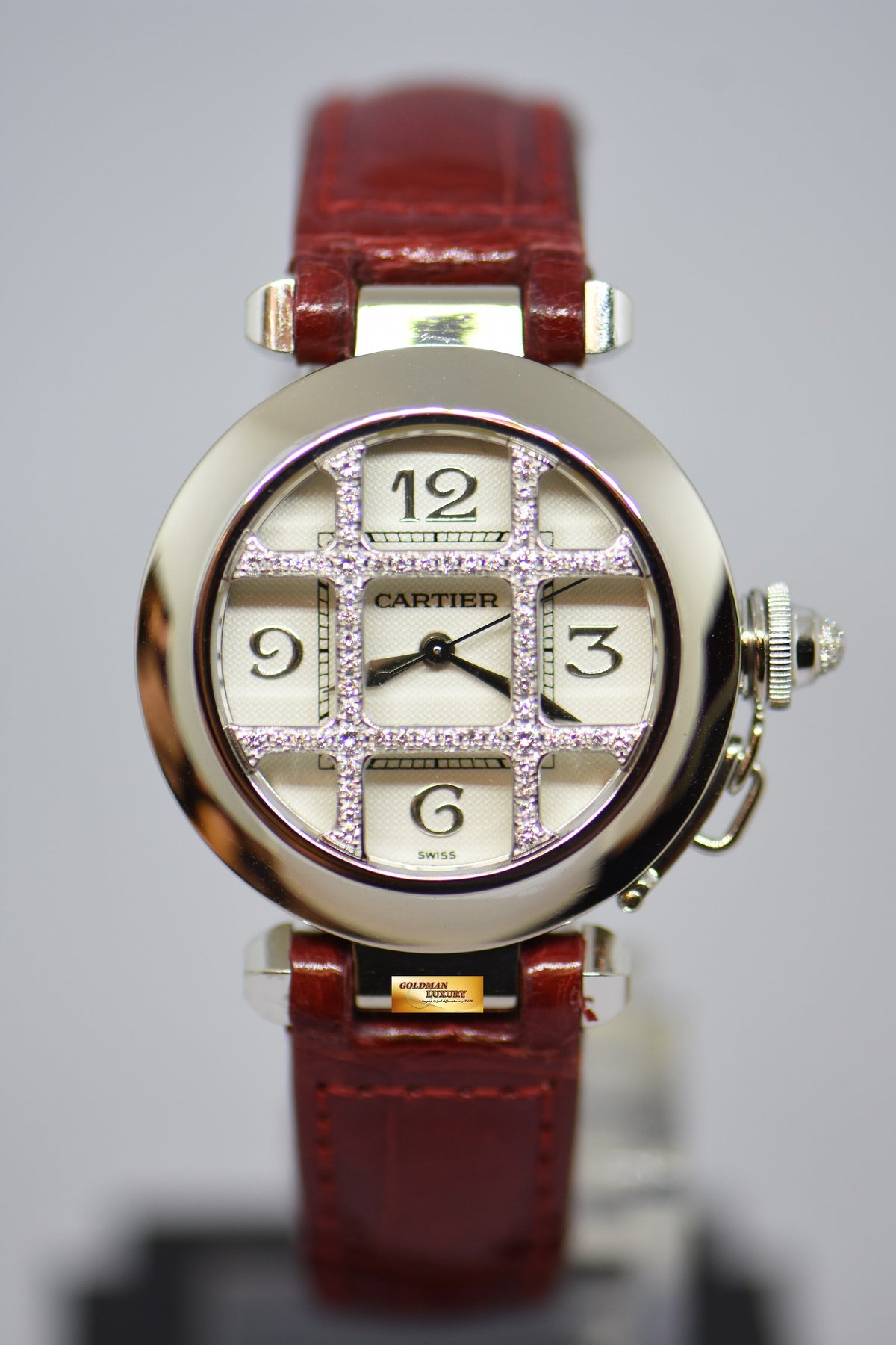 [SOLD] CARTIER PASHA 32mm 18K WHITE GOLD DIAMONDS AUTOMATIC (MINT)