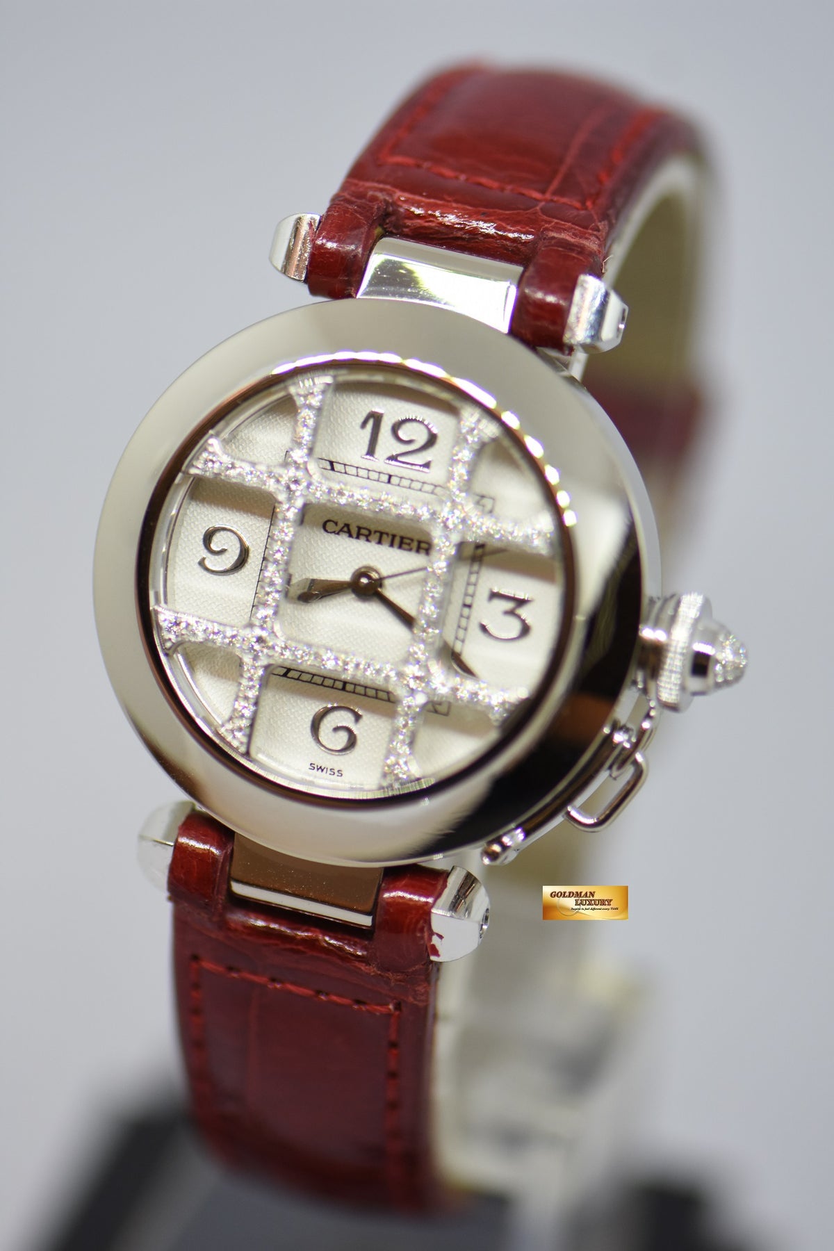 [SOLD] CARTIER PASHA 32mm 18K WHITE GOLD DIAMONDS AUTOMATIC (MINT)