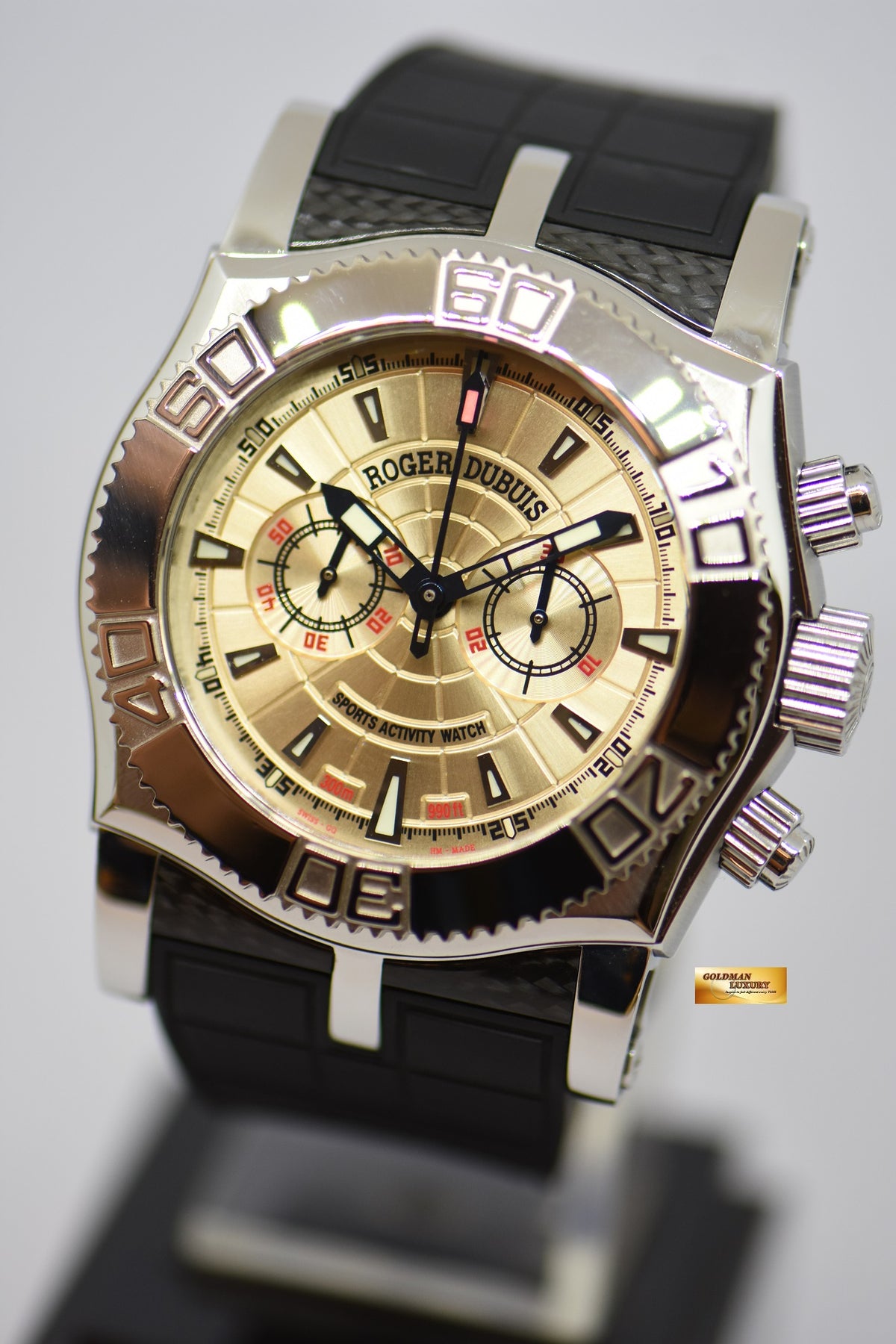 [SOLD] ROGER DUBUIS EASY DIVER JUST FOR FRIENDS 46mm STEEL IN RUBBER RD56 MANUAL WINDING SE46.56 (MINT)