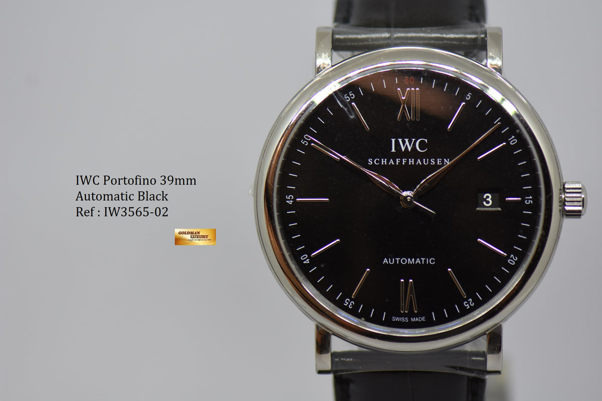 [SOLD] IWC PORTOFINO 39mm BLACK AUTOMATIC IW3565-02 (NEW-UNWORN)