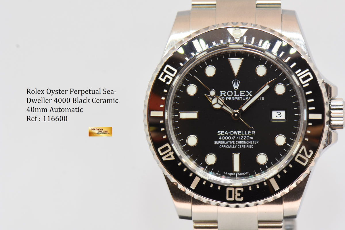 [SOLD] ROLEX OYSTER PERPETUAL SEA-DWELLER 4000  CERAMIC BLACK AUTOMATIC 116600 (MINT)