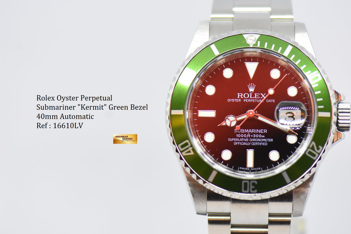 [SOLD] ROLEX OYSTER PERPETUAL SUBMARINER “KERMIT” GREEN BEZEL 16610LV (MINT)
