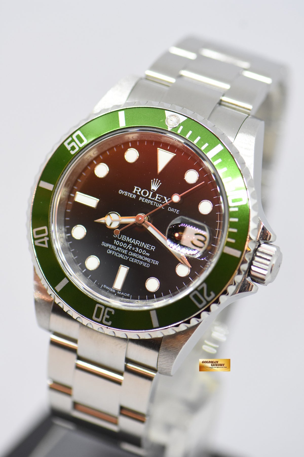 [SOLD] ROLEX OYSTER PERPETUAL SUBMARINER “KERMIT” GREEN BEZEL 16610LV (MINT)