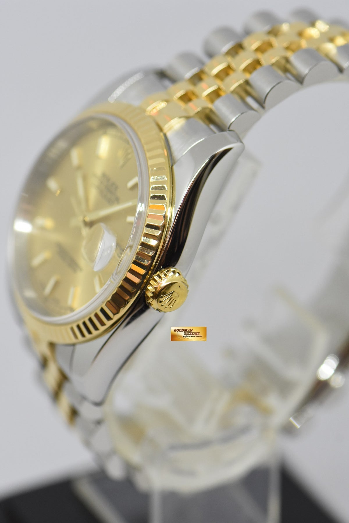 [SOLD] ROLEX OYSTER PERPETUAL DATEJUST 36 HALF-GOLD IN JUBILEE GOLD DIAL 116233 (MINT)