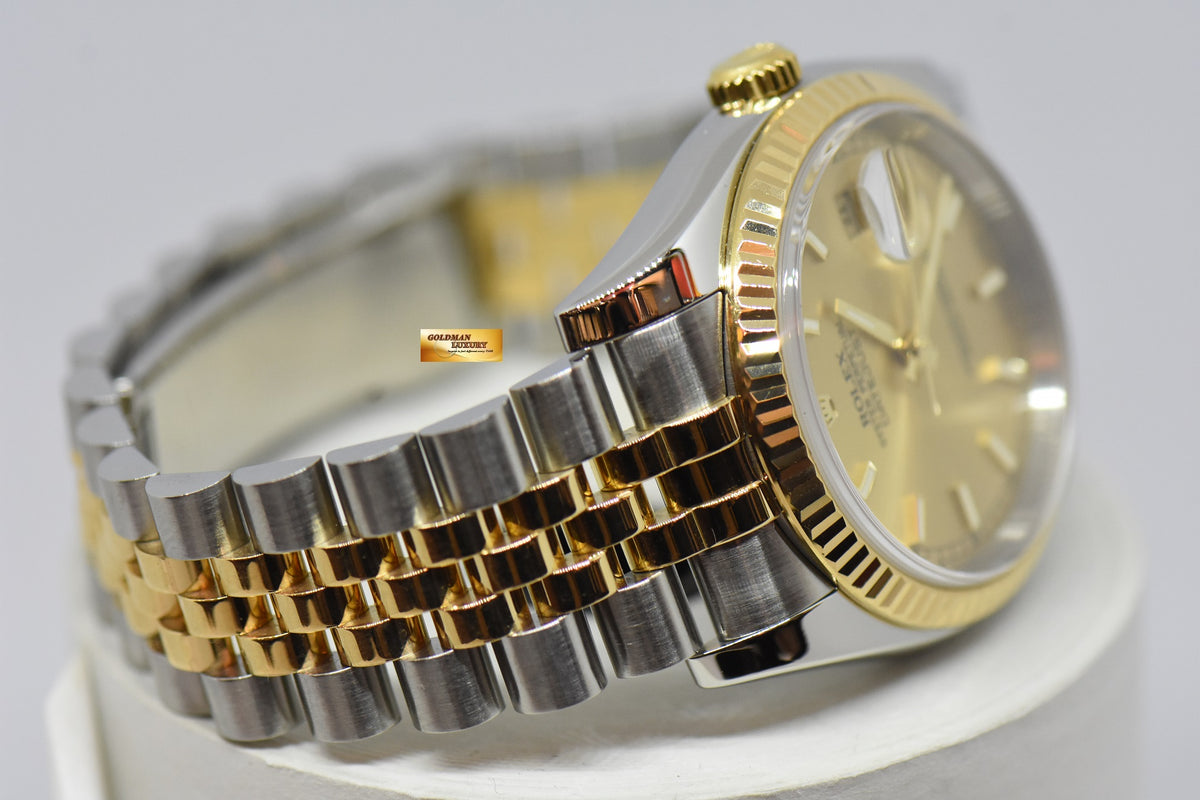 [SOLD] ROLEX OYSTER PERPETUAL DATEJUST 36 HALF-GOLD IN JUBILEE GOLD DIAL 116233 (MINT)