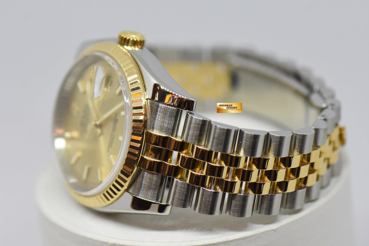 [SOLD] ROLEX OYSTER PERPETUAL DATEJUST 36 HALF-GOLD IN JUBILEE GOLD DIAL 116233 (MINT)