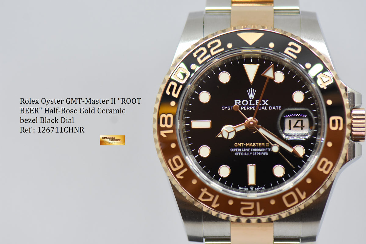 [SOLD] ROLEX OYSTER PERPETUAL GMT-MASTER II “ROOTBEER” CERAMIC HALF-ROSEGOLD AUTOMATIC 126711CHNR (LNIB)
