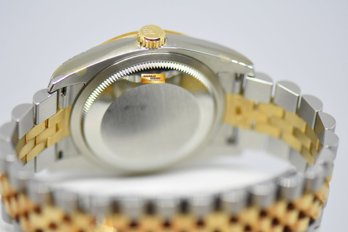 [SOLD] ROLEX OYSTER PERPETUAL DATEJUST 36mm HALF-GOLD MOP DIAL ORIGINAL DIAMOND BEZEL 116243 (NEAR MINT)