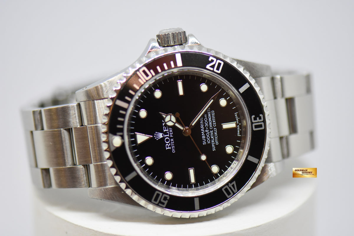 [SOLD] ROLEX OYSTER PERPETUAL SUBMARINER NO-DATE 4 LINERS 40mm BLACK 14060M (CHAPTERING) (MINT)