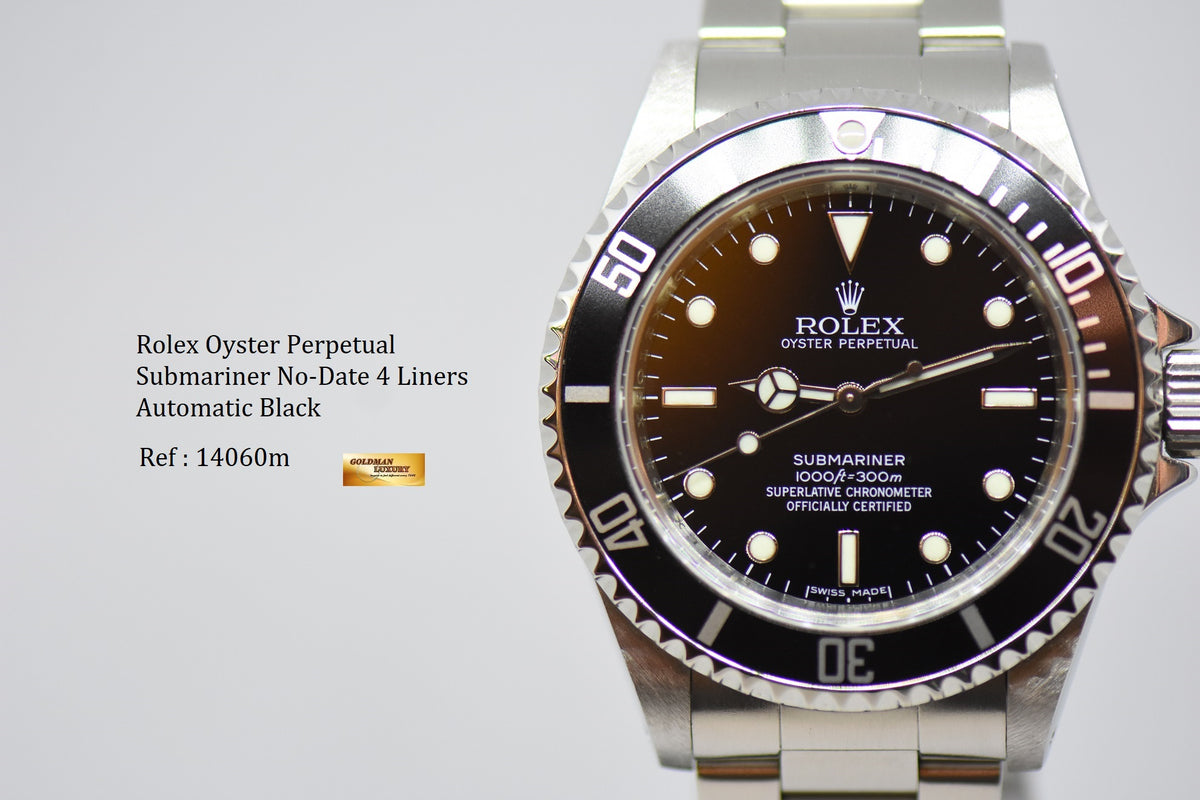 [SOLD] ROLEX OYSTER PERPETUAL SUBMARINER NO-DATE 4 LINERS 40mm BLACK 14060M (CHAPTERING) (MINT)