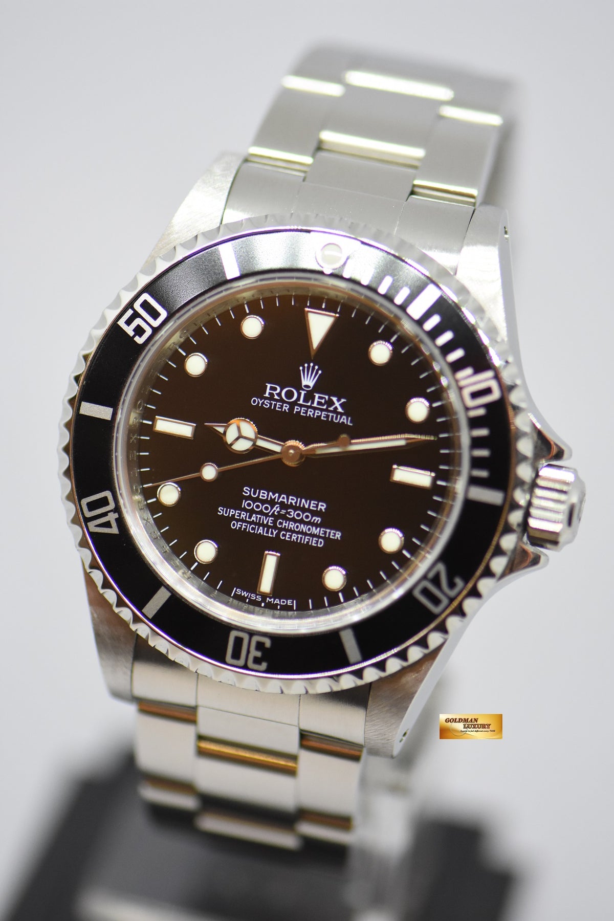 [SOLD] ROLEX OYSTER PERPETUAL SUBMARINER NO-DATE 4 LINERS 40mm BLACK 14060M (CHAPTERING) (MINT)