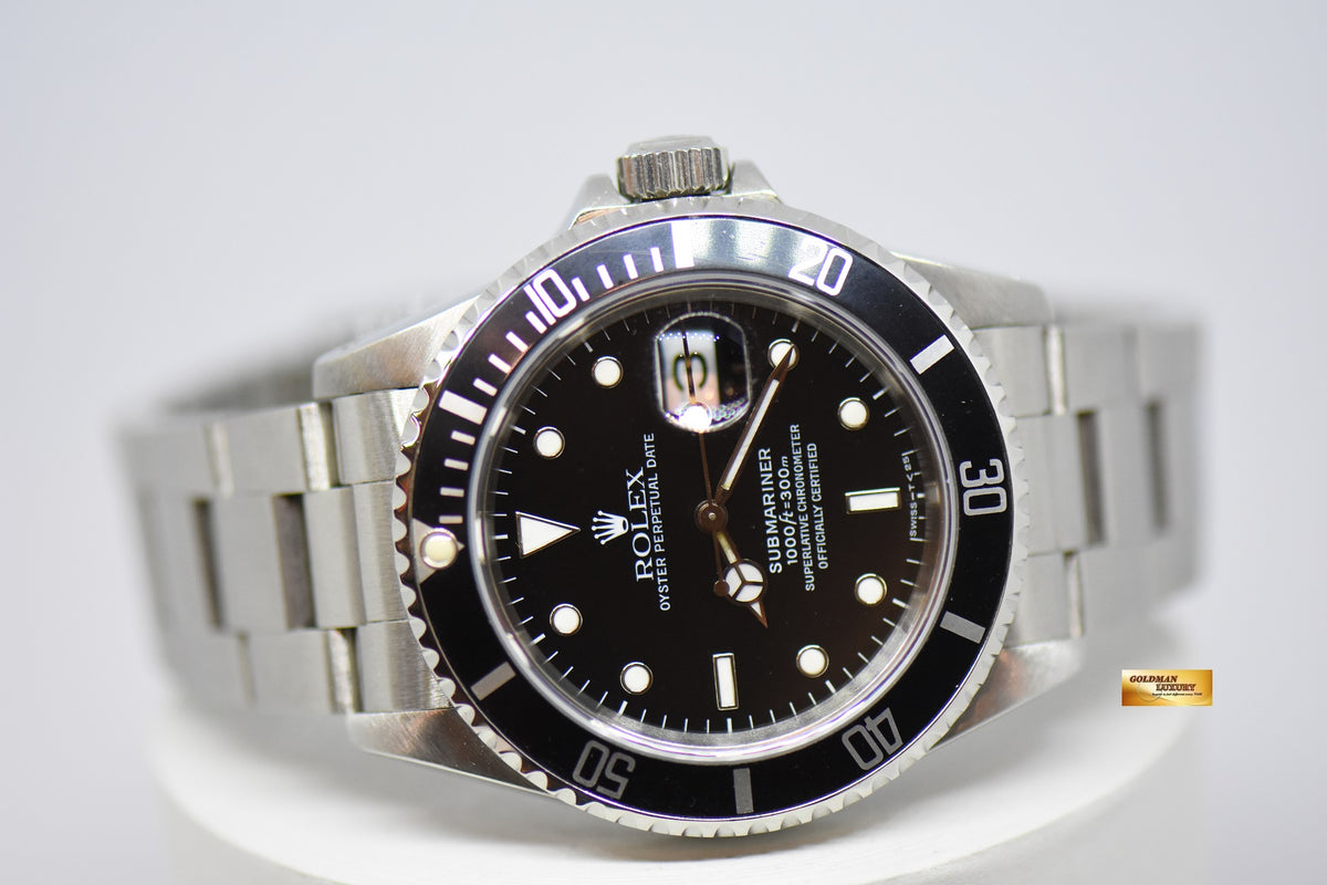[SOLD] ROLEX OYSTER PERPETUAL SUBMARINER STEEL IN BRACELET 40mm BLACK 16610 (MINT)
