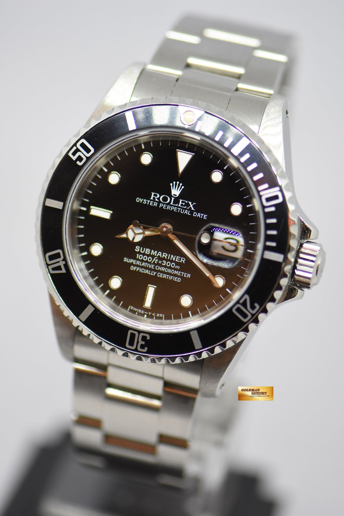 [SOLD] ROLEX OYSTER PERPETUAL SUBMARINER STEEL IN BRACELET 40mm BLACK 16610 (MINT)