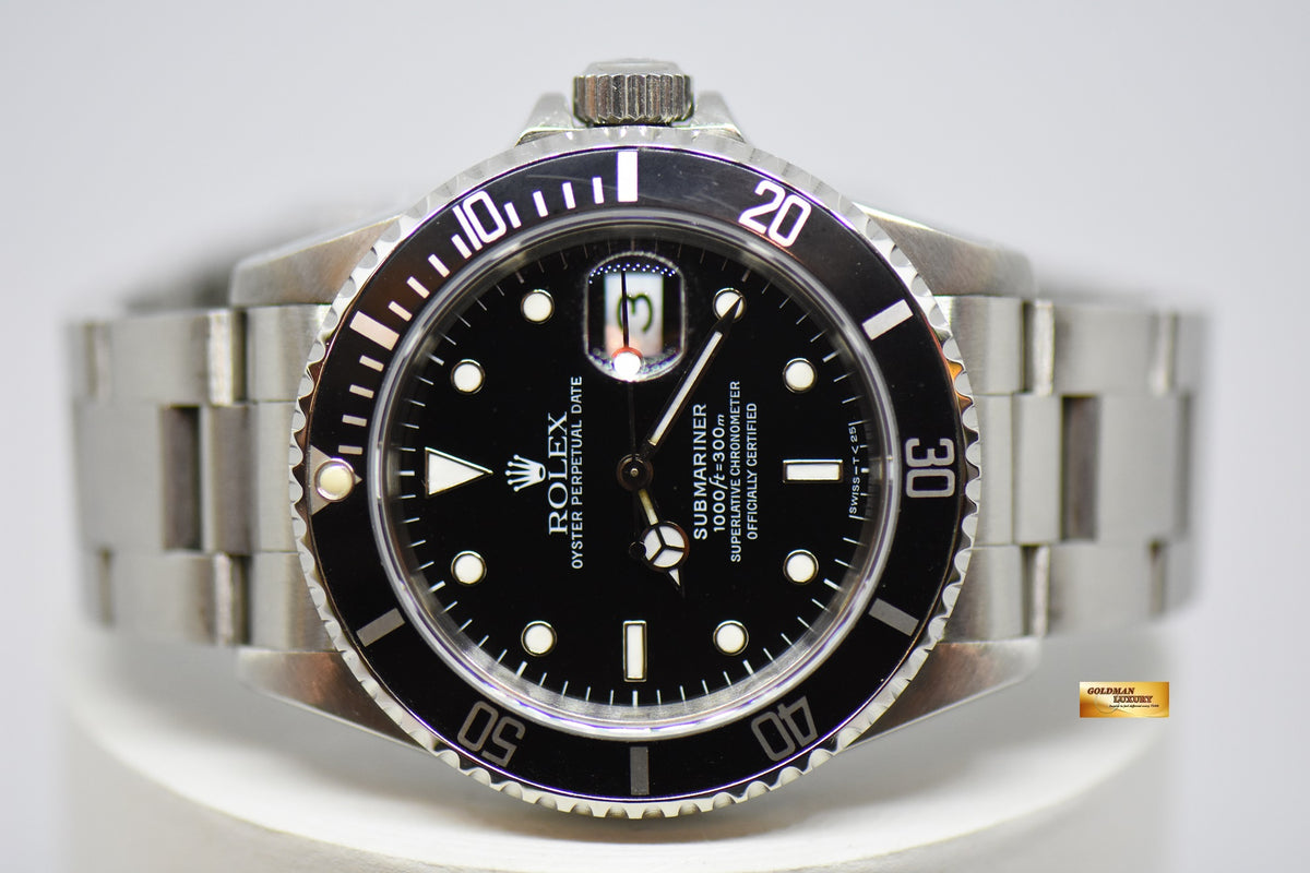 [SOLD] ROLEX OYSTER PERPETUAL SUBMARINER STEEL IN BRACELET 40mm BLACK 16610 (MINT)