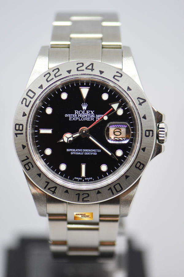 [SOLD] ROLEX OYSTER PERPETUAL EXPLORER II 40mm STEEL IN BRACELET BLACK 16570 (PINHOLE-SOLID ENDLINK) (MINT)