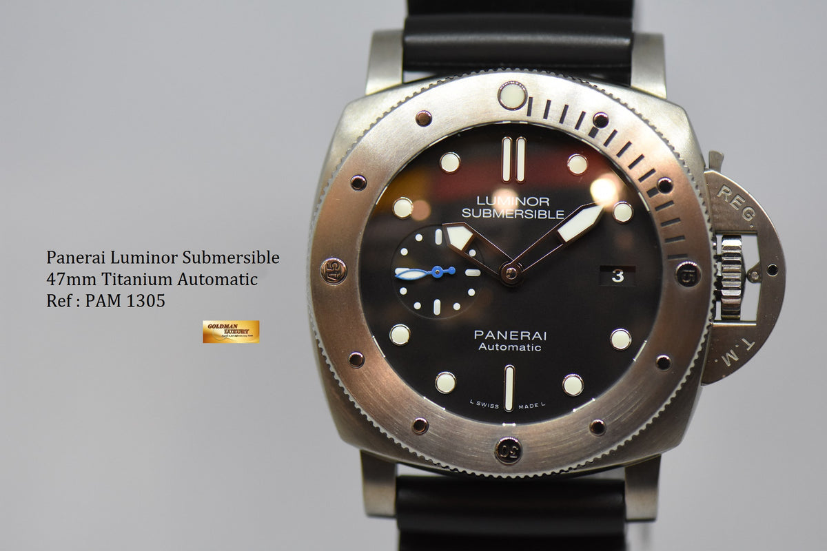 [SOLD] PANERAI LUMINOR SUBMERSIBLE TITANIUM 47mm P.9010 AUTOMATIC PAM 1305 (MINT)