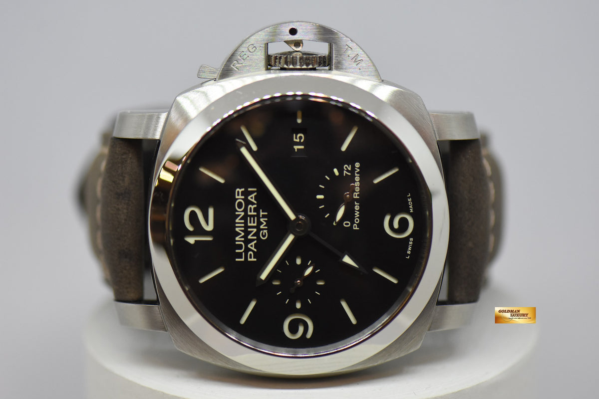 [SOLD] PANERAI LUMINOR 1950 GMT POWER RESERVE 44mm P.9000 AUTOMATIC PAM 321 (MINT)